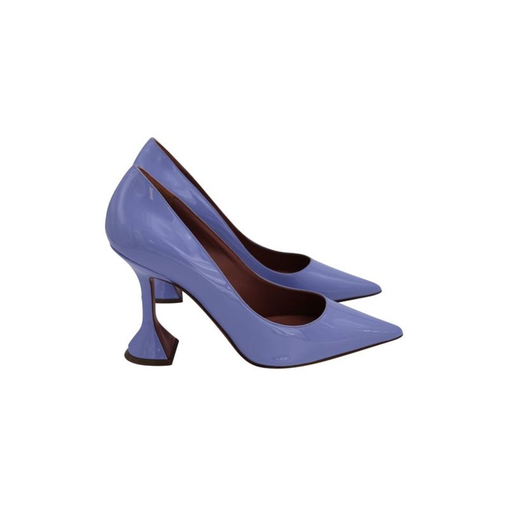 Amina Muaddi Ami 95 Pumps in Purple Patent Leather